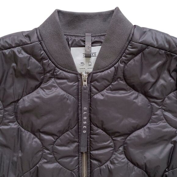 CLOSED Brand Womens Short Quilted Zip-Up Jacket Water Repellent Gray Size Small - Picture 4 of 8